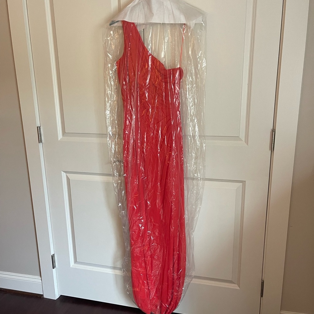 Elegant Hot Orange Evening Dress